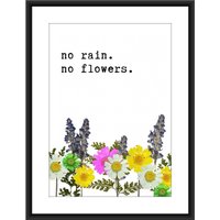 No Rain No Flowers Kunstdruck Pink Grün A4 Poster, Pflanze, Natur, Blush Küche, Badezimmer, Schlafzimmer, Flur, Wandkunst von LeopardFishPrints
