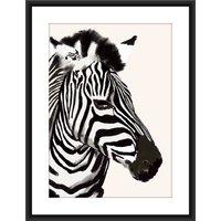Zebra Druck Schwarz Weiß, Safari Tier Dschungel Afrika Mutige Wanddeko, Kunstdruck Poster A4 Küche Wohnzimmer Flur von LeopardFishPrints