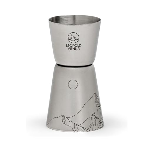 Leopold Vienna - Barmatje 20/40ml Cocktail Edelstahl Jigger - Pipette Mountains von Leopold Vienna