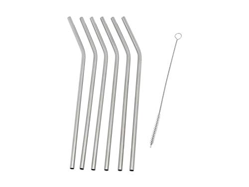 Leopold Vienna Trinkhalme Edelstahl mit Reinigungsbürste 6er-Set von Leopold Vienna
