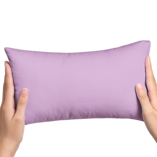 LeoreHu Mini-Kissen 11x7 Maschinenwäsche Kleines Kissen Einfarbiges Nappelkissen für Kleinkinder, Kinder, Hunde, Reisen (helllila) von LeoreHu