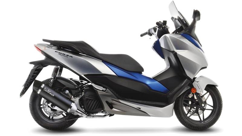 LeoVince Komplettanlage Edelstahl SBK NERO für HONDA FORZA 125 (NSS 125)/ABS mit Katalysator von LeoVince
