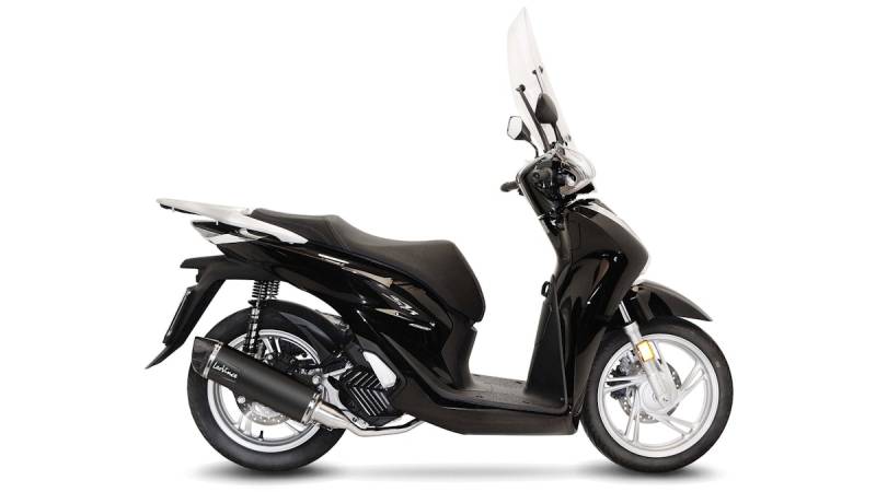 LeoVince Komplettanlage Edelstahl SBK NERO für HONDA SH125i mit Katalysator von LeoVince