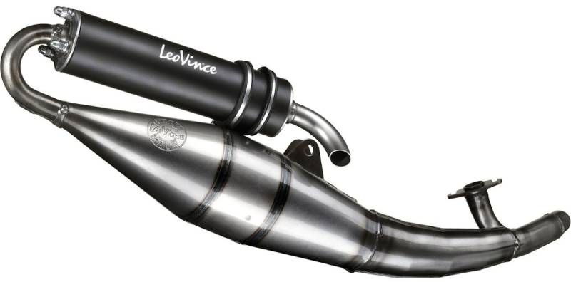 LeoVince Komplettanlage Aluminium Schwarz für APRILIA SR STEALTH/RACING / KEEWAY FOCUS - MATRIX 50 / für YAMAHA AEROX 50 KAT von LeoVince