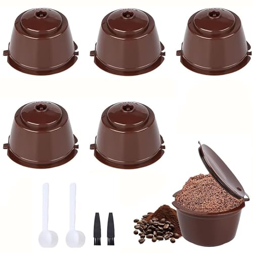 6 Stück Wiederverwendbare Kaffeekapseln, Wiederverwendbare Kaffeekapseln, Nachfüllbare kaffeekapseln, mit Löffel und Bürste, Filterkapseln Kaffeefilter von Lepidi