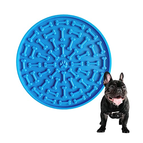 Hund Lecken Pad, Silikon Slow Feeder Leckpad, Haustier Lick Pad Mat, Erdnussbutter-Leck-Pad, Hunden Slow Treat Dispensing Mat, für Haustiere Baden, Hundetraining (Blau) von Lepidi