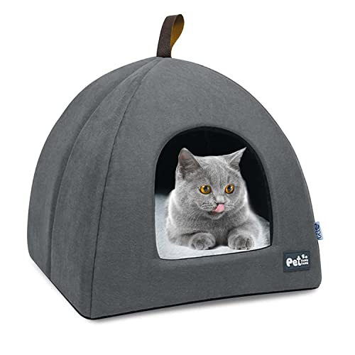 Katzenhöhle, 2 in 1 Katzenhaus, Haustierbett Faltbares Hunde Katzenhaus mit Waschbaren Kissen, rutschfeste Unterseite, für Katze/Hund/Kaninchen/Welpen/Kätzchen Katzenhöhle, 2 in 1 Katzenhaus, Haustierbett Faltbares Hunde Katzenhaus mit Waschbaren Kissen, rutschfeste Unterseite, für Katze/Hund/Kaninchen/Welpen/Kätzchen von Lepidi