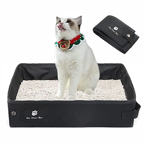 Katzentoilette Tragbare, Faltbare Katzentoilette, Katzenklo Faltbare, Faltbare Katzentoilette, Weiche Outdoor Katzentoilette, Wasserdicht, für Indoor, Reisen, Camping, Park (Schwarz, 45 x 35 cm) von Lepidi