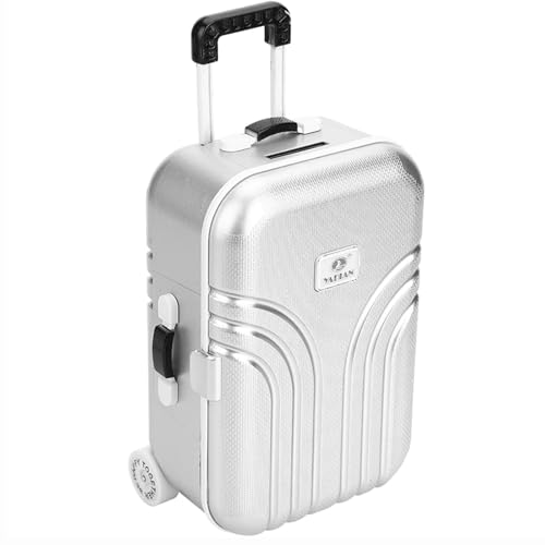 Silber Kreative Koffer Spardose,Spardose Simulation Reisekoffer,Mini Gepäck Sparschwein,Spardose Koffer,Kunststoff Rollkoffer Mini Gepäckbox,Niedliche Mini Trolley Gepäck Sparbüchse,(1 Stück Silber) von Lepidi