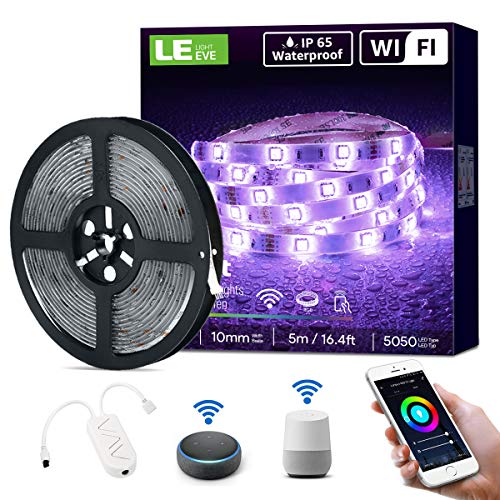 LE Smart LED Strip 5M Outdoor, RGB 150 LEDs, Smart LED Streifen Wifi, IP65 Wasserdicht Wlan LED Band, LED Lichtband Außen, Stripes Lichterkette Leiste Kompatibel mit Alexa, App, Google Home von Lepro