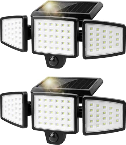 Lepro Solarlampen für Außen mit Bewegungsmelder, 360° Beleuchtungswinkel, 1000 Lumen 6W LED Solarlampen Aussen, IP65 Wasserdicht, 270°Drehbar Solar Außenleuchte für Außen Garten Balkon Garage von Lepro