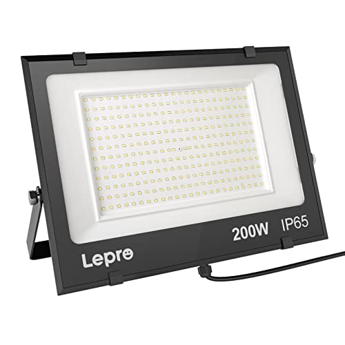 LED Strahler Außen, 200W LED Fluter Superhell Außenstrahler 24000LM, IP65 Wasserdicht 6500K Scheinwerfer Flutlicht mit 2835 SMD LEDs, Außenlampe für Garten, Innenhöfe, Garage, Hotel, Sportplatz von Lepro