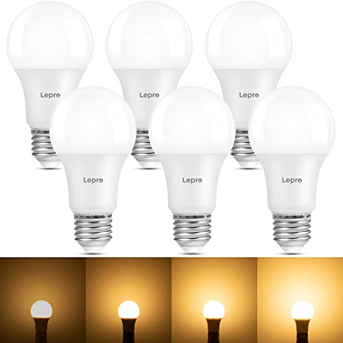 Lepro E27 LED Warmweiss Dimmbar Glühbirne, 8.5 Watt 806 Lumen Leuchtmittel, ersetzt 60W Halogenlampe, 2700K Warmweiß, A60 LED Birne Lampe, 180°Abstrahlwinkel, Energiesparlampe, 6 Stück von Lepro