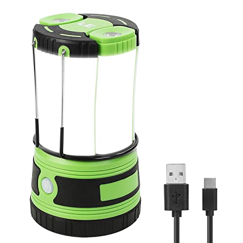Lepro LED Campinglampe USB, Ultra Hell 1000 Lumen, 4 Beleuchtungsmodi Laterne mit 2 abnehmbaren Taschenlampen, Batteriebetrieben und USB Notfallleuchte für Stromausfällen, Wandern, Notfall, Ausfälle von Lepro