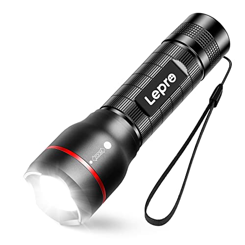 Lepro LED Taschenlampe, LE2000 Extrem Hell Klein Taschenlampen Batteriebetrieben mit 5 Modi, Zoombare Camping Handlampe, wasserdichte praktische Flashlight für Outdoor, Wandern, Angeln, Gassigehen von Lepro