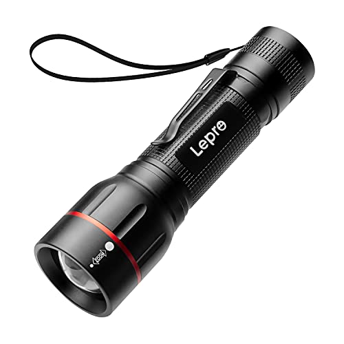 Lepro LED Taschenlampe, LE2050 Extrem Hell Mini Taschenlampen mit Clip, Zoombare Camping batteriebetrieben Flashlight mit 5 Modi, Wasserdicht Torch Light für Outdoor, Wandern, Geschenk, Notfall von Lepro