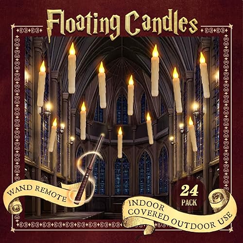 24 Stück Weihnachtsdeko Floating Candles, Flammenlose Schwimmende Kerzen mit Zauberstab-Fernbedienung, Weihnachten Deko LED Fliegende Kerzen Batteriebetrieben für Weihnachtsdeko Innen und Party Deko 24 Stück Weihnachtsdeko Floating Candles, Flammenlose Schwimmende Kerzen mit Zauberstab-Fernbedienung, Weihnachten Deko LED Fliegende Kerzen Batteriebetrieben für Weihnachtsdeko Innen und Party Deko von Lergas