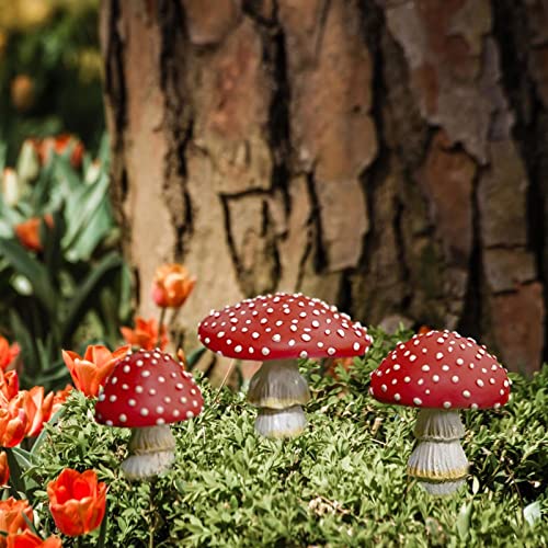 Gartendeko für Draußen 3 Stück Leuchtende Pilze Miniatur Gartendeko Miniatur Pilz Figuren für DIY Garten Topfpflanze Miniatur Pilz Ornament für Terrasse Balkon Hof Rasen Gartendeko von Lergas
