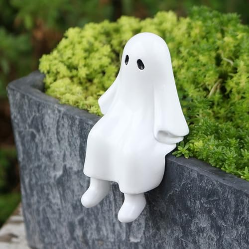 Halloween Deko Outdoor Skelett-Angler Figuren, Lustige Halloween Deko Garten Totenkopf Statue, 360° Drehbarer Totenkopf Tischdeko, Halloweendeko Gruselig Dekoration für Teich Rasen Terrasse Hof (F) von Lergas