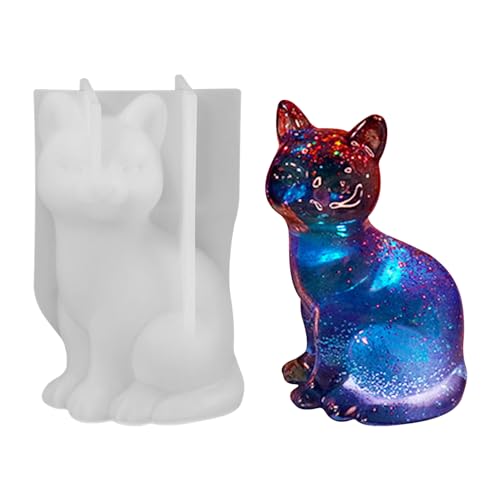 Katze Silikonform, Silikonformen Gießformen, Katze Kerzenformen zum Gießen, 3D Katze Epoxidharz Silikonformen, DIY Giessform Silikon, Gießformen Silikon für Kerzen, Seife, Gips, Handwerk von Lergas