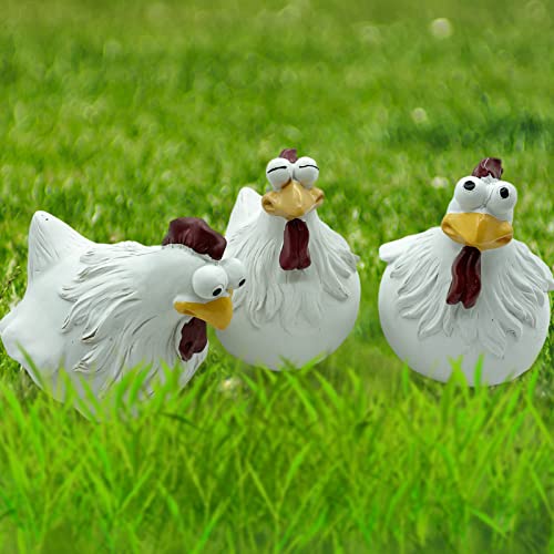 Keramik Huhn Gartendeko 3 Stück Hühner Deko Figuren Zaun Gartendeko für Draußen Deko Hühner für Garten Huhn Gartenstecker Huhn Deko Garten für Zaun Garten Bauernhof von Lergas