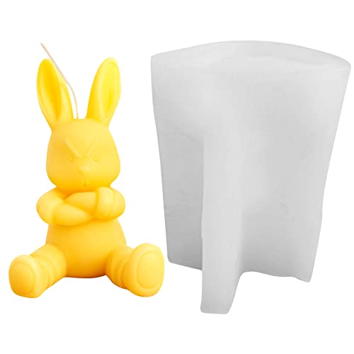 Kerzen Silikonform Osterhase Kerzenformen 3D Kerzenformen zum Gießen Silikon DIY Ostern Hase Deko Silikon Kerzenformen für Handarbeit Ornamente Duftkerze Ostern Geschenke DIY (C) von Lergas