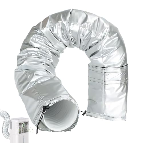 Klimaanlage Abluftschlauch Isolierhülle 152CM, Längenverstellbar Mobile Klimaanlage Schlauch Isolierhülse, Dreilagige Abluftschlauch Klimagerät Isolierung Schutzhülle mit Elastisches Seil (152CM) von Lergas