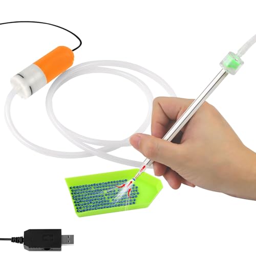 Lergas Diamond Painting Stift Elektrisch, Vakuum Elektrischer Diamond Paint Pen, Diamond Painting Stift mit Vakuum-Pumpe, Diamond Painting Zubehör Set zum setzen von AB-Steinen ohne Wachs (Orange) von Lergas