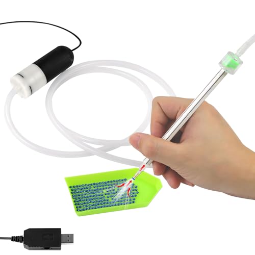 Lergas Diamond Painting Stift Elektrisch, Vakuum Elektrischer Diamond Paint Pen, Diamond Painting Stift mit Vakuum-Pumpe, Diamond Painting Zubehör Set zum setzen von AB-Steinen ohne Wachs (Schwarz) von Lergas