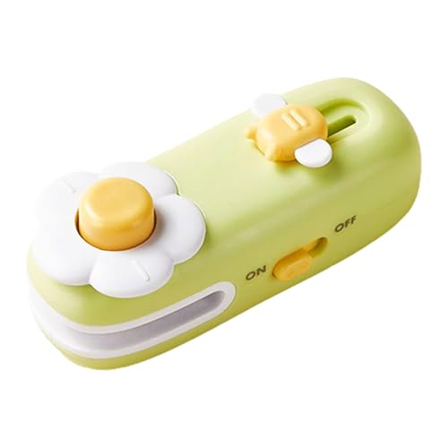Mini Folienschweißgerät, Wiederaufladbar 2 in1 Einschweißgerät mit Schneider Magnetabsaugung, Verschweissgerät Mini Akku, Beutelverschlussgerät für Beutel Chipstüten Plastiktüten Snackbeutel (Grün) von Lergas