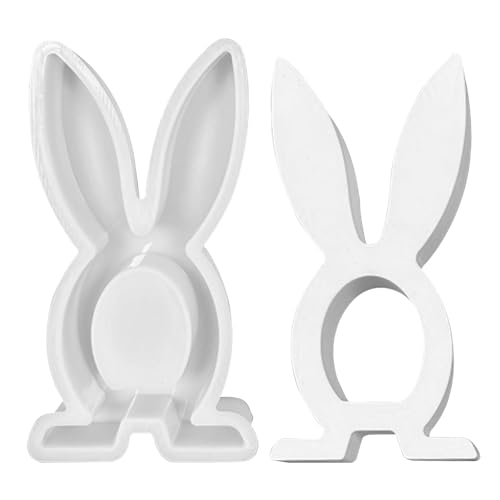 Osterhase Silikonformen Gießformen, Silikonform Ostern, Gießform Ostern Silikonform Hase, Osterhase Kerzenformen zum Gießen, Ostern Gießformen Silikon für DIY Kerzen, Handwerk, Gips (Groß) von Lergas