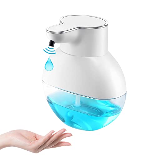 Lergas Automatischer Seifenspender Wandbefestigung mit 2-stufigem Wasserauslassmodus Elektrischer Seifenspender mit Sensor USB Aufladbar für Bad und Küche 400ml (Gel, Weiß) von Lergas