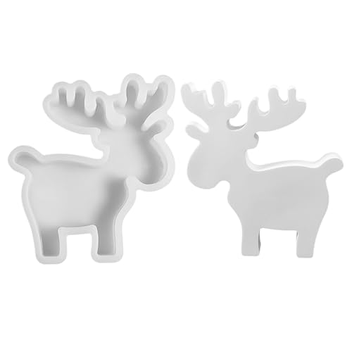 Silikonform Weihnachten Elch, Silikonformen Gießformen Weihnachten, Elch Kerzenformen zum Gießen, Gießformen Silikon, Silikonform Elch für DIY Weihnachten Kerze, Handwerk, Heimdekoration (I) von Lergas