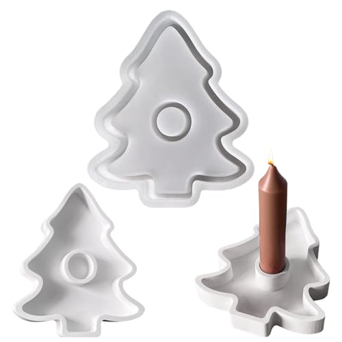 Silikonform Weihnachten Kerzenhalter, Silikonformen Gießformen Kerzenhalter Weihnachten Tannenbaum, Gießform Silikonform Teelichthalter, 3D Gießformen Silikon Gießform, DIY Epoxidharz Gipsformen von Lergas