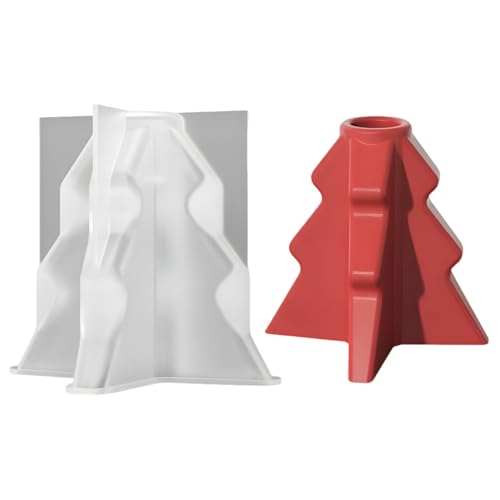 Silikonform Weihnachtsbaum, Silikonformen Gießformen Weihnachten Baum, Gießformen Silikon, Kerzenformen Silikon Giessformen, Kerzenformen zum Gießen, Gipsformen zum Gießen für Seife Kerzen (A) von Lergas