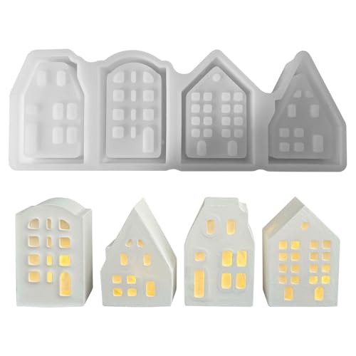 Silikonformen Gießformen Häuser, Silikonform Haus zum Gießen, 4 Verschiedene Mini Häuser Gießformen Silikon, Giessformen Silikon Haus, Silikon Gießform Häuser für DIY Mini Häuser Handwerk (4) Silikonformen Gießformen Häuser, Silikonform Haus zum Gießen, 4 Verschiedene Mini Häuser Gießformen Silikon, Giessformen Silikon Haus, Silikon Gießform Häuser für DIY Mini Häuser Handwerk (4) von Lergas