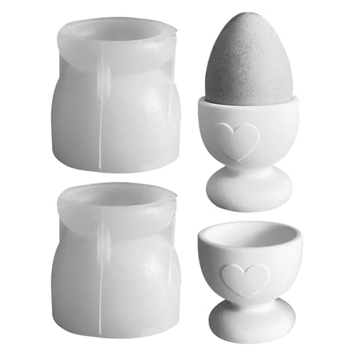 Silikonformen Gießformen Ostern, Silikonform Ostern, Gießformen Silikon Ostern, 2 Stück Gießform Ostern Eierbecher, Silikonform Frühling, Giessformen Silikon für DIY Ostern Eierbecher (B) von Lergas