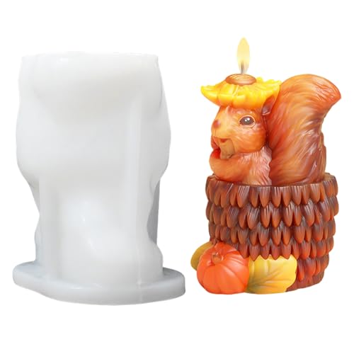 Silikonformen Gießformen Tiere 3D, Silikonform Eichhörnchen Kerzenformen Silikon zum Gießen, Gips Gießformen Silikon Gießform, Kerzen Silikonformen Tier Kerzenform, Epoxidharz Silicone Mold (B) von Lergas