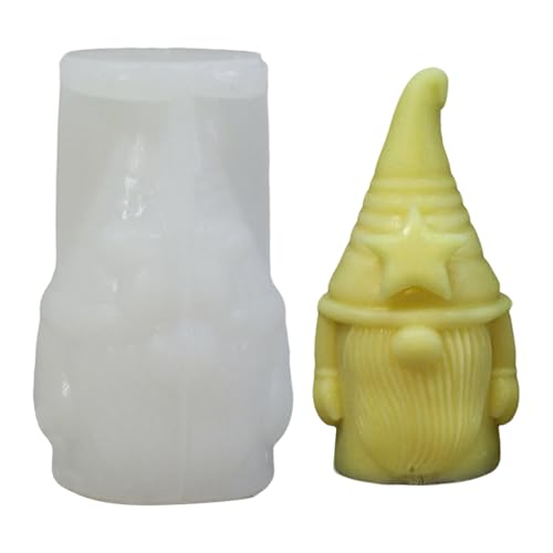 Silikonformen Gießformen Weihnachten Wichtel, 3D Kerzen Silikonform Wichtel, Weihnachten Kerzenform Gießform, Kerzenformen Silikon, Gips Gießformen Silikon, Zwerg Kerzenformen zum Gießen (Stern) von Lergas