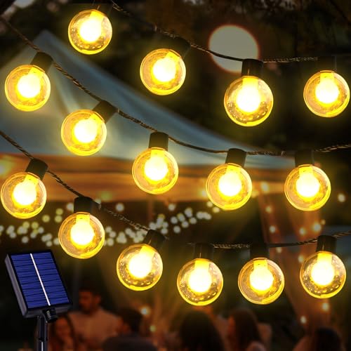 Solar Lichterkette Aussen, Lichterkette Außen Solar Wasserdicht, 8 Modi Kristall Kugeln Solarlichterkette Außen Wetterfest, Solar Lichterkette Glühbirnen Außen für Garten Terrasse Balkon (10M 40LEDs) von Lergas