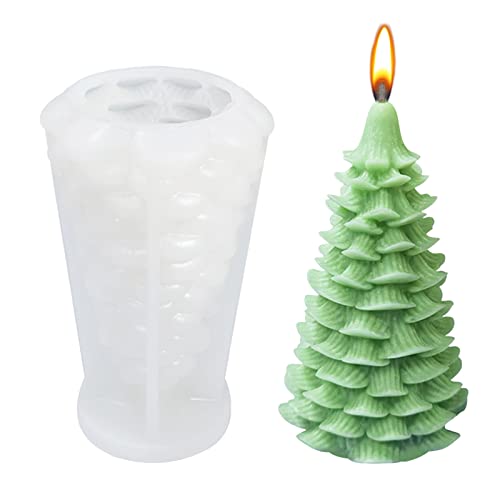 Weihnachten Silikonform, 3D Weihnachtsbaum Silikon Gießform Weihnachten, Weihnachtsbaum Kerzenformen zum Gießen für DIY Duftkerze, Weihnachten Handwerk Ornamente (Größ) von Lergas