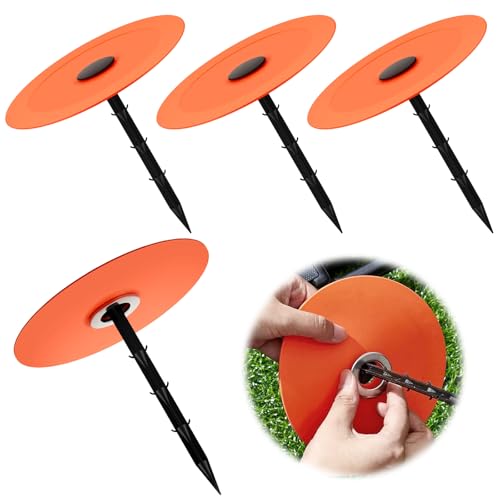 Leriton Vermessungsmarker, flaches Profil, Grundstückslinien, Garten, Boden, Begrenzungsmarker, Orange, 3 Stück von Leriton