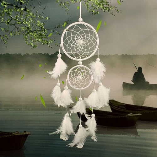 Lerkely Dream Traumfänger mit Federn, Handgefertigt Dreamcatcher für Mädchen Kinder Kindergarten Schlafzimmer Wandbehang Dekoration Segen Geschenk von Lerkely