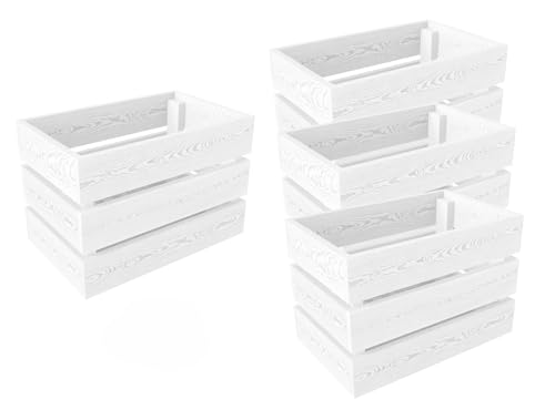 Lermowood Holzkisten 4x Box0422 25 x 40 x 28cm Weiß | Dekokisten aus Holz Massive Holzkiste Regalkiste Weinkiste Lermowood Holzkisten 4x Box0422 25 x 40 x 28cm Weiß | Dekokisten aus Holz Massive Holzkiste Regalkiste Weinkiste von Lermowood
