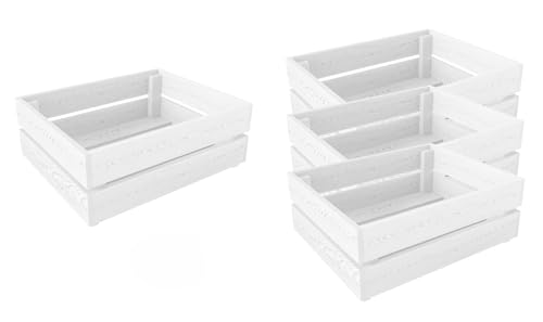Lermowood Holzkisten 4x Box0521 50 x 40 x 19cm Weiß | Dekokisten aus Holz Massive Holzkiste Regalkiste Weinkiste Lermowood Holzkisten 4x Box0521 50 x 40 x 19cm Weiß | Dekokisten aus Holz Massive Holzkiste Regalkiste Weinkiste von Lermowood