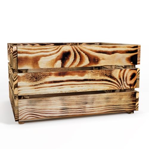 Lermowood Holzkisten Box0522 50 x 40 x 28cm Geflammt | Dekokisten aus Holz Massive Holzkiste Regalkiste Weinkiste Lermowood Holzkisten Box0522 50 x 40 x 28cm Geflammt | Dekokisten aus Holz Massive Holzkiste Regalkiste Weinkiste von Lermowood