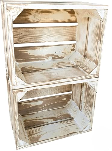 Lermowood Holzkisten Reg 2er Set 25 x 20 x 15cm Vintage | Dekokisten aus Holz Massive Holzkiste Regalkiste Weinkiste Lermowood Holzkisten Reg 2er Set 25 x 20 x 15cm Vintage | Dekokisten aus Holz Massive Holzkiste Regalkiste Weinkiste von Lermowood