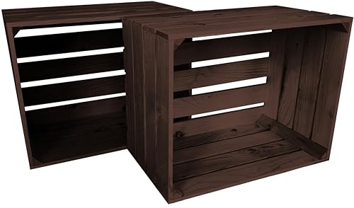 Lermowood Holzkisten Reg 2er Set 50 x 40 x 30cm Palisander | Dekokisten aus Holz Massive Holzkiste Regalkiste Weinkiste Lermowood Holzkisten Reg 2er Set 50 x 40 x 30cm Palisander | Dekokisten aus Holz Massive Holzkiste Regalkiste Weinkiste von Lermowood