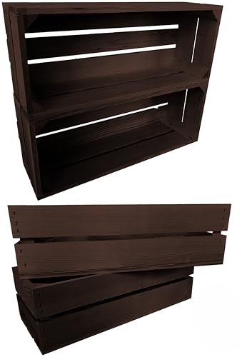 Lermowood Holzkisten Reg 4er Set 50 x 20 x 15cm Palisander | Dekokisten aus Holz Massive Holzkiste Regalkiste Weinkiste Lermowood Holzkisten Reg 4er Set 50 x 20 x 15cm Palisander | Dekokisten aus Holz Massive Holzkiste Regalkiste Weinkiste von Lermowood