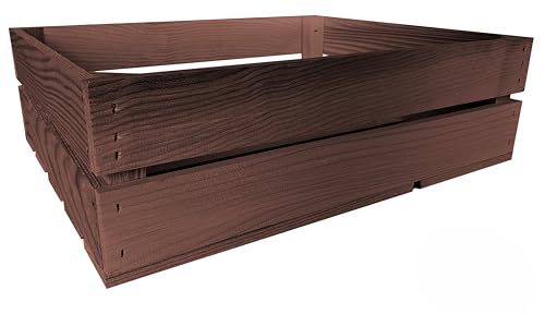 Lermowood Holzkisten Reg 50 x 40 x 15cm Palisander | Dekokisten aus Holz Massive Holzkiste Regalkiste Weinkiste von Lermowood